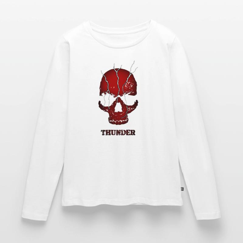 Exploding Thunder Skull Women's Premium Organic Long Sleeve Shirt