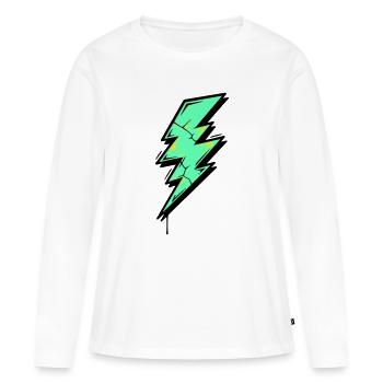 Style Éclair Éclair Abstrait - T-shirt manches longues Premium bio Femme - blanc - Devant - Julia (174cm)