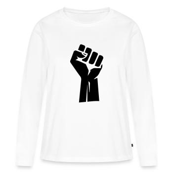 La Révolution d'abord - T-shirt manches longues Premium bio Femme - blanc - Devant - Julia (174cm)