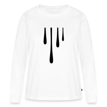 Gouttes - T-shirt manches longues Premium bio Femme - blanc - Devant - Julia (174cm)