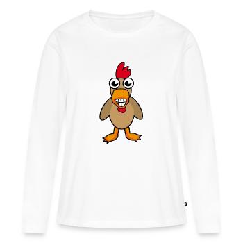 Coq - T-shirt manches longues Premium bio Femme - blanc - Devant - Julia (174cm)