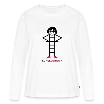 Directrice - T-shirt manches longues Premium bio Femme - blanc - Devant - Julia (174cm)