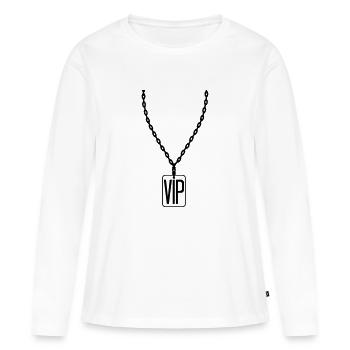 halskette vip very important person wichtig promin - Frauen Premium Bio Langarmshirt - Weiß - Vorne - Julia (174cm)