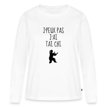 Taijiquan / Tai-Chi Chuan / Tai Chi / Tai-Chi - T-shirt manches longues Premium bio Femme - blanc - Devant - Julia (174cm)