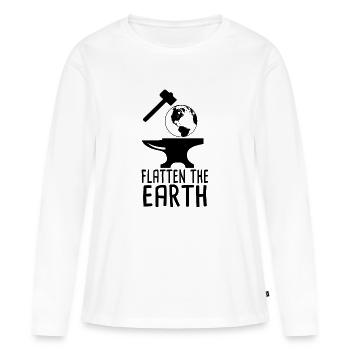 Flatten The Earth - Frauen Premium Bio Langarmshirt - Weiß - Vorne - Julia (174cm)
