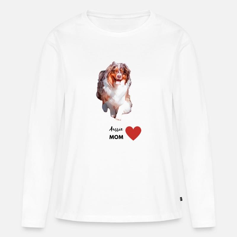 Aussie Mom - Frauen Premium Bio Langarmshirt - Weiß