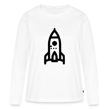 Fusée - T-shirt manches longues Premium bio Femme - blanc - Devant - Julia (174cm)