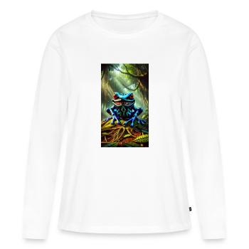 Amazonas-Frosch - Frauen Premium Bio Langarmshirt - Weiß - Vorne - Julia (174cm)