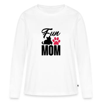 Fête des mères chat mignon mère - fun mom - T-shirt manches longues Premium bio Femme - blanc - Devant - Julia (174cm)