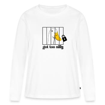 Gans hinter gittern - Frauen Premium Bio Langarmshirt - Weiß - Vorne - Julia (174cm)