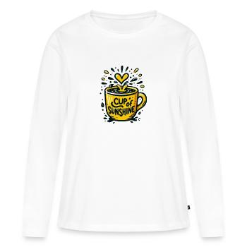 Coupe de soleil - T-shirt manches longues Premium bio Femme - blanc - Devant - Julia (174cm)