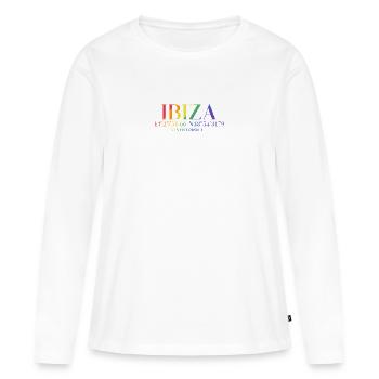 Ibiza - Frauen Premium Bio Langarmshirt - Weiß - Vorne - Julia (174cm)