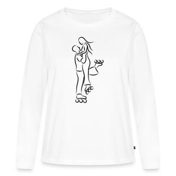 Amateurs de roller en ligne - T-shirt manches longues Premium bio Femme - blanc - Devant - Julia (174cm)