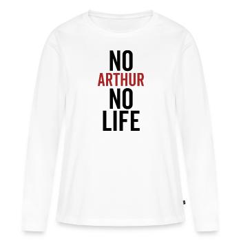 Pas d’Arthur pas de vie - T-shirt manches longues Premium bio Femme - blanc - Devant - Julia (174cm)
