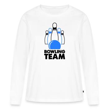 Équipe de bowling - T-shirt manches longues Premium bio Femme - blanc - Devant - Julia (174cm)