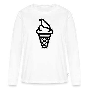 Eis - Frauen Premium Bio Langarmshirt - Weiß - Vorne - Julia (174cm)
