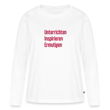 Teaching Inspiring Encouraging - Women's Premium Organic Long Sleeve Shirt - white - Front - Julia (174cm)