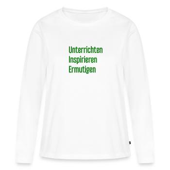 Teaching Inspiring Encouraging - Women's Premium Organic Long Sleeve Shirt - white - Front - Julia (174cm)