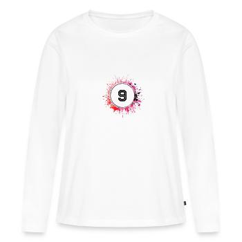 9 Nombre d’objets blob - T-shirt manches longues Premium bio Femme - blanc - Devant - Julia (174cm)