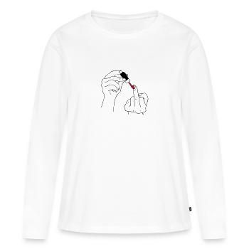 FUCK YOU - Frauen Premium Bio Langarmshirt - Weiß - Vorne - Julia (174cm)