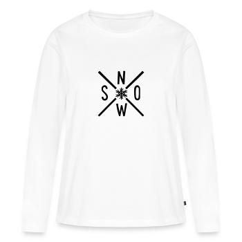 neige - T-shirt manches longues Premium bio Femme - blanc - Devant - Julia (174cm)