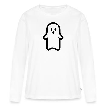 Fantôme - T-shirt manches longues Premium bio Femme - blanc - Devant - Julia (174cm)