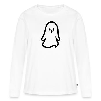 Fantôme - T-shirt manches longues Premium bio Femme - blanc - Devant - Julia (174cm)