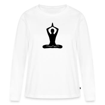 méditation - T-shirt manches longues Premium bio Femme - blanc - Devant - Julia (174cm)