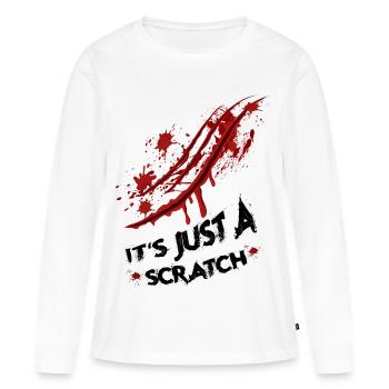 Nur ein Kratzer - Just a scratch - Frauen Premium Bio Langarmshirt - Weiß - Vorne - Julia (174cm)