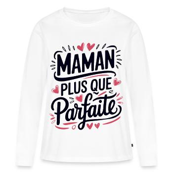 More than perfect mom - Women's Premium Organic Long Sleeve Shirt - white - Front - Julia (174cm)