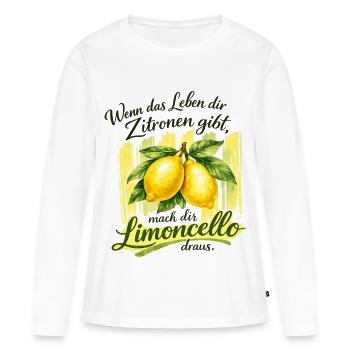 Statement Lebensfreude - Frauen Premium Bio Langarmshirt - Weiß - Vorne - Julia (174cm)