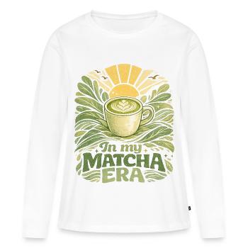 In my Matcha-era - Women's Premium Organic Long Sleeve Shirt - white - Front - Julia (174cm)