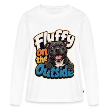 Staffordshire Bull Terrier - Frauen Premium Bio Langarmshirt - Weiß - Vorne - Julia (174cm)