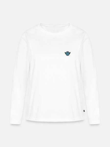 Engel Gesicht - Frauen Premium Bio Langarmshirt - Weiß