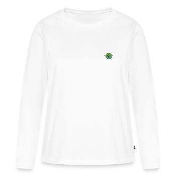 Die Erde - Frauen Premium Bio Langarmshirt - Weiß - Vorne - Julia (174cm)