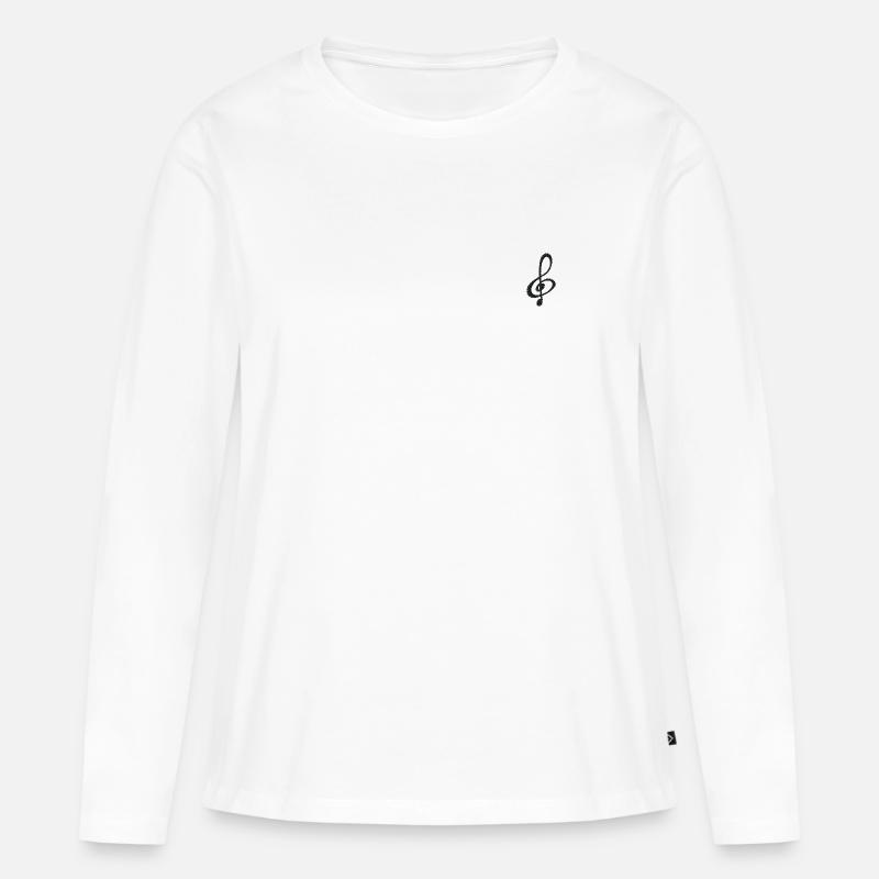 Note bestickt - Frauen Premium Bio Langarmshirt - Weiß