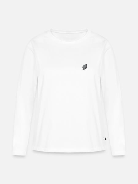 Blatt Emoji - Frauen Premium Bio Langarmshirt - Weiß