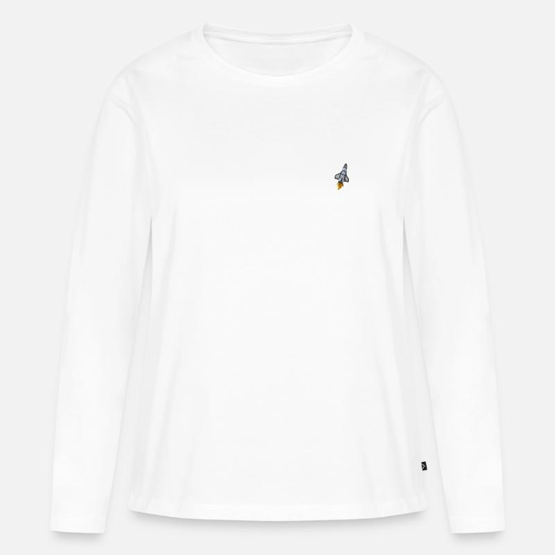 Space shuttle - Frauen Premium Bio Langarmshirt - Weiß