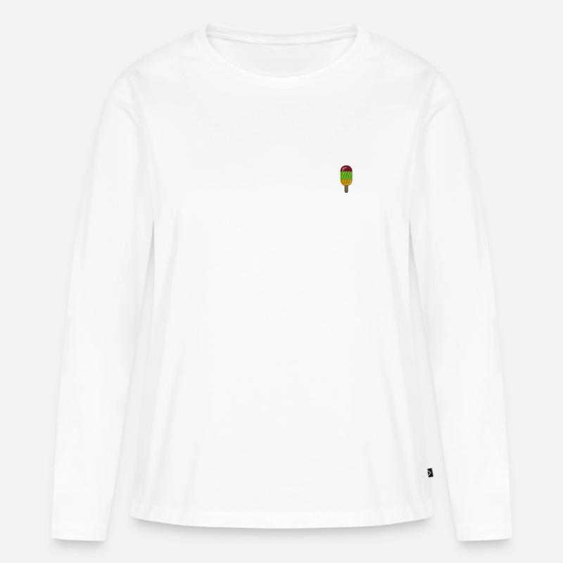 Eis am Stiel - Frauen Premium Bio Langarmshirt - Weiß