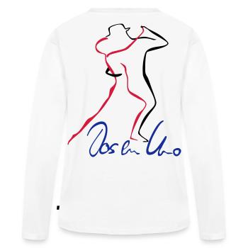 Tango Dos en Uno - Frauen Premium Bio Langarmshirt - Weiß - Hinten - Julia (174cm)