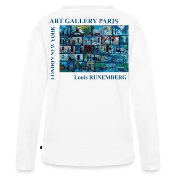 GALERIE ART PARIS LOUIS RUNEMBERG ADAGP - T-shirt manches longues Premium bio Femme - blanc - Dos - Julia (174cm)