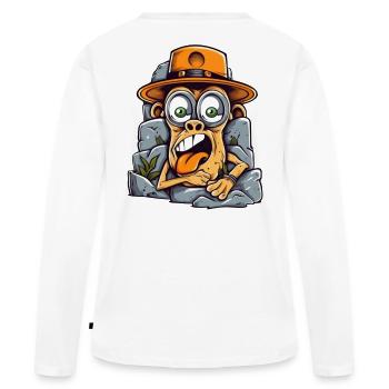 Singe d’art de rue expressif - T-shirt manches longues Premium bio Femme - blanc - Dos - Julia (174cm)