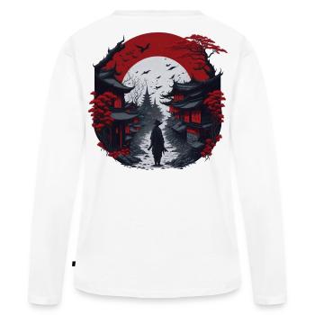 Asian village - Women's Premium Organic Long Sleeve Shirt - white - Back - Julia (174cm)