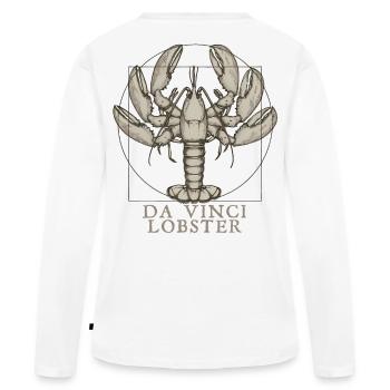 Da Vinci's Lobster - Women's Premium Organic Long Sleeve Shirt - white - Back - Julia (174cm)