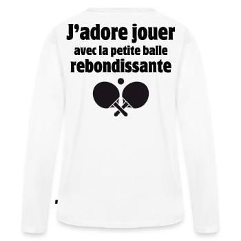 table tennis, table tennis, table tennis - Women's Premium Organic Long Sleeve Shirt - white - Back - Julia (174cm)