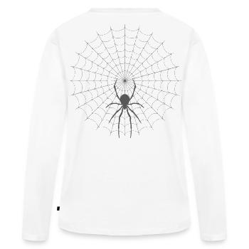 Silhouette de toile d’araignée - T-shirt manches longues Premium bio Femme - blanc - Dos - Julia (174cm)