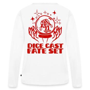 Les dés sont jetés le destin est scellé - T-shirt manches longues Premium bio Femme - blanc - Dos - Julia (174cm)