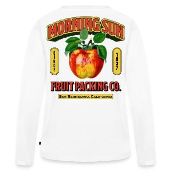 Morning Sun Fruit Label - Women's Premium Organic Long Sleeve Shirt - white - Back - Julia (174cm)