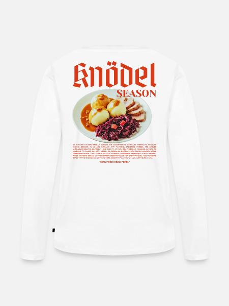 Knödel Season – Traditionelles deutsches Essen - Frauen Premium Bio Langarmshirt - Weiß
