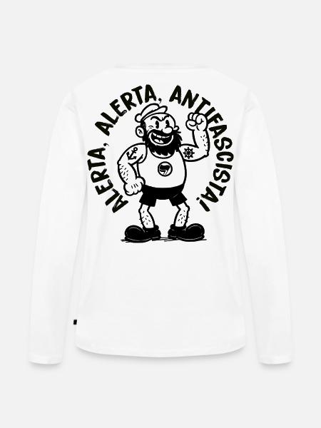 Alerta Antifascista - Frauen Premium Bio Langarmshirt - Weiß